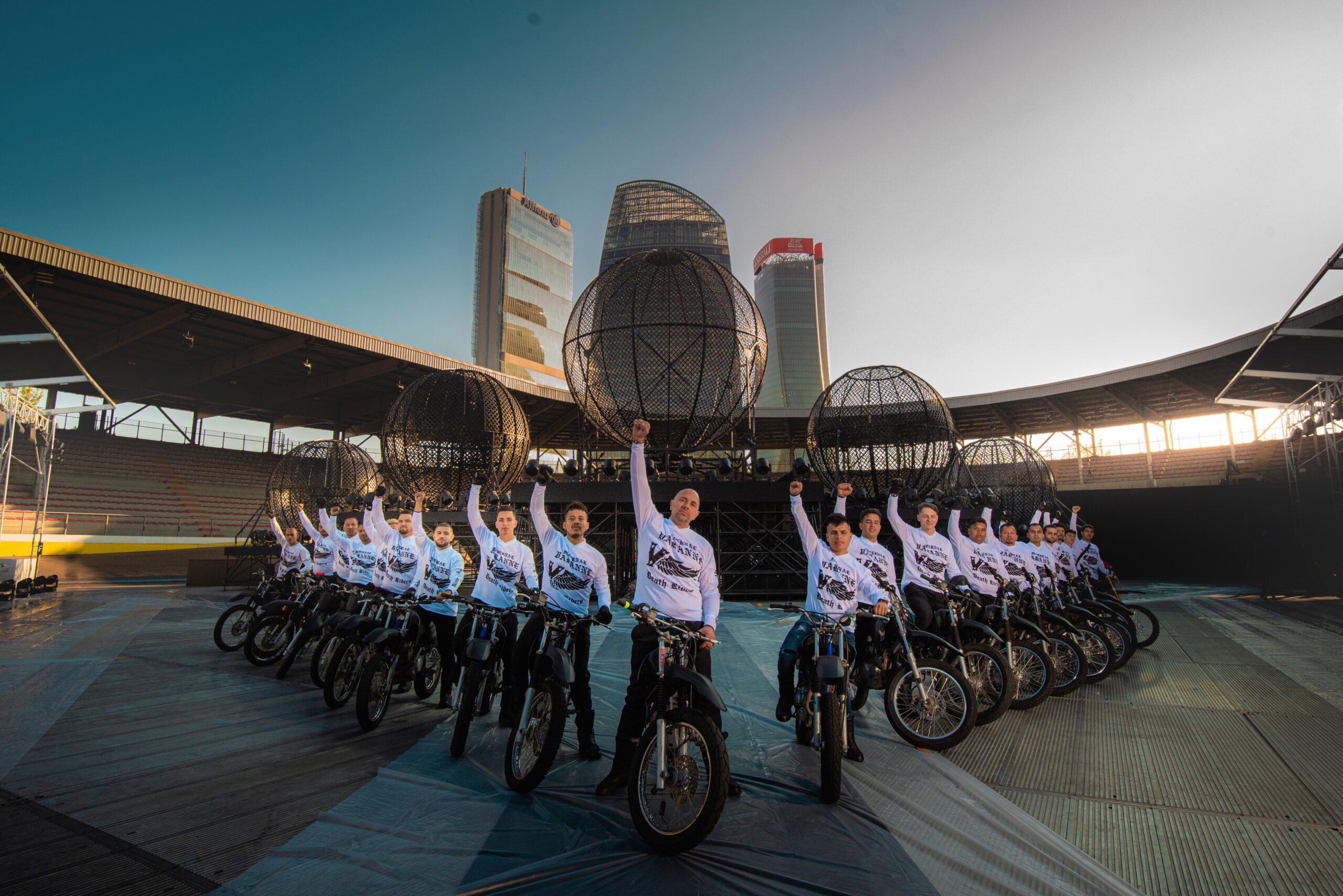 The Infernal Varanne Riders - Hugo Boss fashion show featuring Globe of Death and Wall of Death stunt performances.